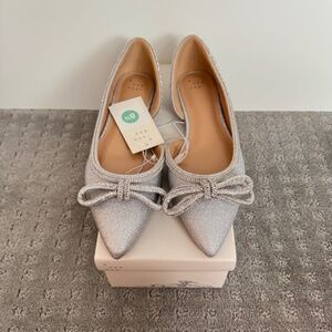 A New Day Silver Flats with Bow